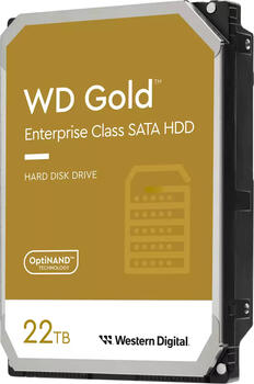 22.0 TB HDD Western Digital WD Gold-Festplatte, geeignet für Dauerbetrieb, heliumgefüllt