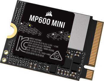 1.0 TB SSD Corsair Force Series MP600 Mini, M.2/M-Key (PCIe 4.0 x4), lesen: 4800MB/s, schreiben: 4800MB/s, TBW: 600TB