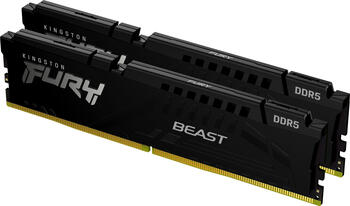 DDR5RAM 2x 32GB DDR5-6000 Kingston FURY Beast schwarz DIMM on-die ECC, CL40-40-40 Kit