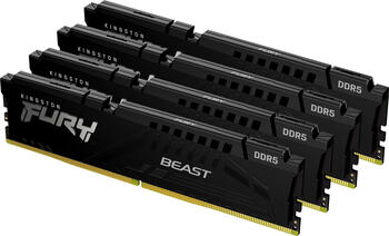 DDR5RAM 4x 32GB DDR5-5200 Kingston FURY Beast schwarz DIMM on-die ECC, CL40-40-40 Kit