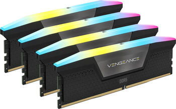 DDR5RAM 4x 32GB DDR5-5600 Corsair Vengeance RGB schwarz DIMM on-die ECC, CL40-40-40-77 Kit