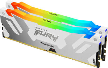 DDR5RAM 2x 32GB DDR5-6000 Kingston FURY Renegade RGB weiß/silber DIMM on-die ECC, CL32-38-38 Kit