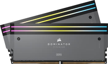 DDR5RAM 2x 32GB DDR5-6000 Corsair Dominator Titanium RGB grau DIMM on-die ECC, CL30-36-36-76 Kit