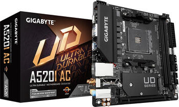 GIGABYTE A520I AC, Mini-ITX Mainboard, 2x DDR4, max. 64GB, 2x HDMI 2.1