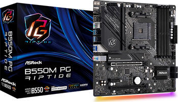 ASRock B550M PG Riptide, µATX Mainboard, 4x DDR4, max. 128GB, 1x HDMI 2.1, 1x USB-C 3.1 (10Gb/s)