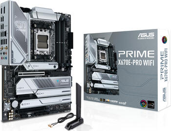 ASUS Prime X670E-Pro Wi-Fi 6E, ATX Mainboard, 4x DDR5, max. 128GB, HDMI 2.1, DisplayPort 1.4, USB-C 3.2