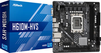 ASRock H610M-HVS, Sockel 1700, µATX-Mainboard 2x DDR4 max. 64GB, VGA, HDMI 2.1, 2x USB-A 3.0