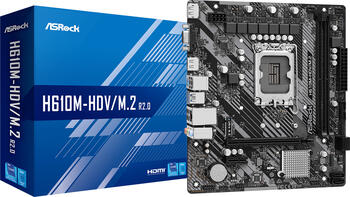 ASRock H610M-HDV/M.2 R2.0, µATX Mainboard, 2x DDR4, max. 64GB, 1x VGA, 1x HDMI 2.1