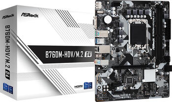 ASRock B760M-HDV/M.2 D4, µATX Mainboard, 1x VGA, 1x HDMI 2.1, 1x USB-C 3.0