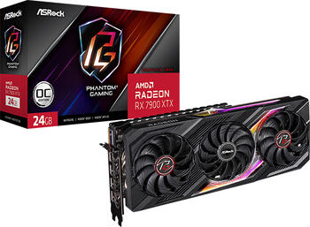 ASRock Radeon RX 7900 XTX Phantom Gaming OC, RX7900XTX PG 24GO, 24GB GDDR6 Grafikkarte, HDMI, 3x DP