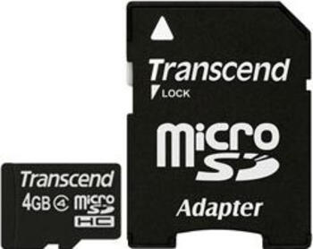 4GB Transcend Kit Class4 microSDHC Speicherkarte 