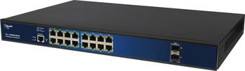 19 Zoll /HE1 16-Port ALLNET Switch full managed Gigabit, 280W, 16x PoE+, 2x SFP, Lüfterlos