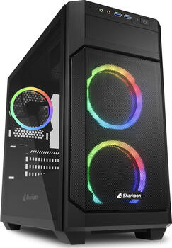 Sharkoon V1000 RGB, Glasfenster, ATX-Midi Tower 