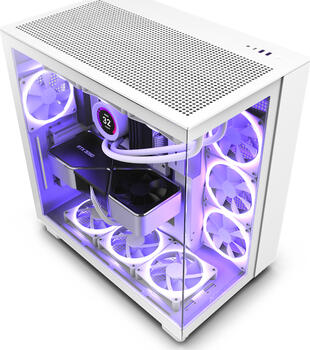 NZXT H9 Flow White, weiß, Glasfenster 