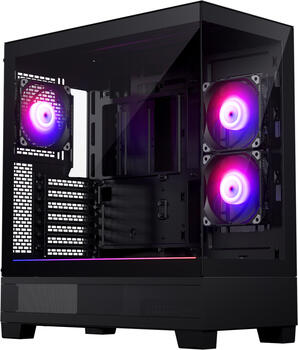 Phanteks XT View Satin Black, schwarz, Glasfenster 