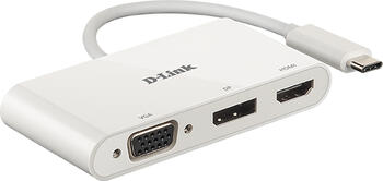 D-Link 3-in-1 USB-C to HDMI/VGA/DisplayPort Adapter 