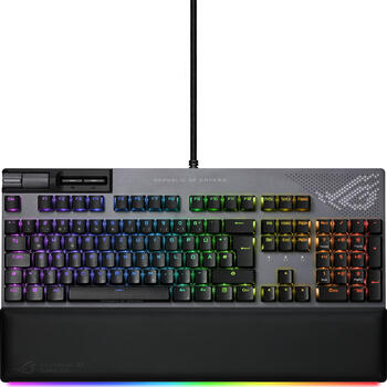 ASUS ROG Strix Flare II Animate, Layout: DE, mechanisch, ASUS ROG NX RED, RGB, Gaming-Tastatur