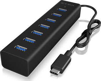 RaidSonic Icy Box IB-HUB1700-C3 USB-Hub, 7x USB-A 3.0, USB-C 3.0 [Stecker]