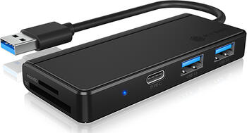 RaidSonic Icy Box IB-HUB1423CR-U3, USB-Hub, Dual-Slot-Cardreader, USB-A 3.0 [Stecker]