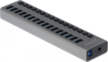 Delock Externer SuperSpeed USB Hub mit 16 Ports + Schalter, USB 3.2 Gen 1