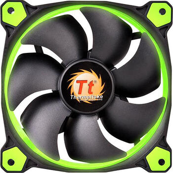 3er-Pack Thermaltake Riing 12 LED grün, 120x120x25mm Lüfter 68.98m³/ , 24.6dB