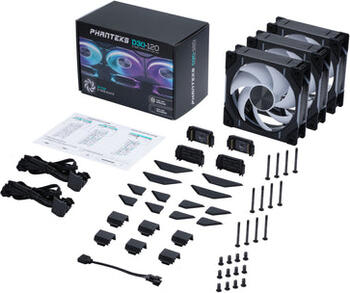 3er Pack Phanteks D30-120 Regular D-RGB 120mm, 120x120x30mm (BxHxT), 109.26m³/h (64.3 CFM), 30.2dB(A), Vibrationsdämpfer