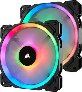 Corsair LL Series LL140 RGB, 140x140x25mm Lüfter 2er-Pack 87.5m³/h, 25dB