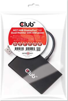 Club 3D MST-Hub DisplayPort auf 4x DisplayPort Adapter 