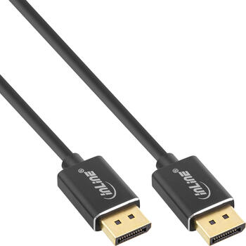 0.5m InLine DisplayPort/DisplayPort 1.4 Kabel Slim 4K/60Hz