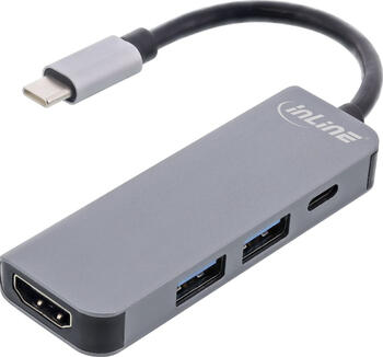 InLine Multifunktions-Hub, 2x USB-A 3.0, HDMI, PD 87W, USB-C 3.0 [Stecker]