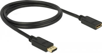 1m Delock DisplayPort Verlängerungskabel Stecker/Buchse 4K schwarz