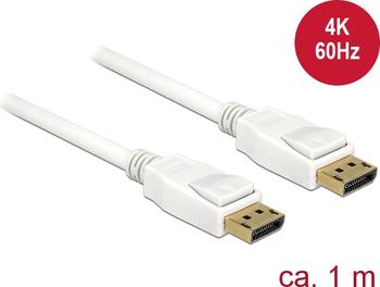 1m Delock Displayport >Displayport 1.2 Stecker/ Stecker weiß 