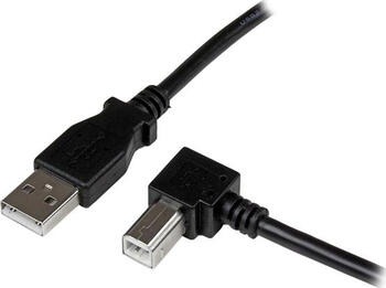 3m USB 2.0-Kabel TypA auf TypB 90° Winkelanschluss 