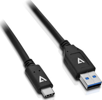 1.0m USB 3.1-Kabel USB-A Stecker auf USB-C Stecker schwarz 