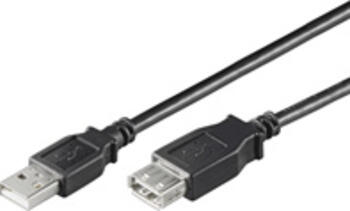 0,3m USB 2.0 Verlängerung Stecker/ Buchse, Typ A, schwarz 