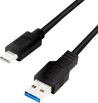 0,5m LogiLink USB 3.2 Gen 1 (3.1 Gen 1), USB- A > USB-C stecker/ strecker schwarz