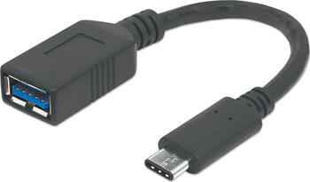 15cm Manhattan SuperSpeed USB-C Anschlusskabel, USB 3.2, Gen1, Typ C-Stecker - Typ A-Buchse, 5 Gbit/s