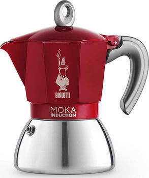 Bialetti Moka Induktion 6 Tassen rot Espressokanne 