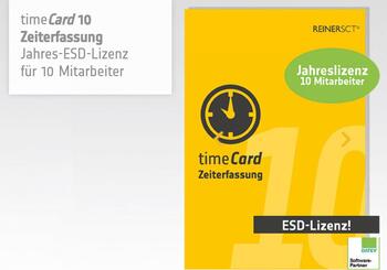 Reiner SCT timeCard 10 Zeiterfassung Jahreslizenz für 10 Mitarbeiter, ESD