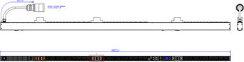 Bachmann PDU, Steckdosen, 24xDosen(C13)+12xC19 + 6xLS -> Zuleitung 3m, 32A, mit Stecker CEE 3P 32A rot, BN3000