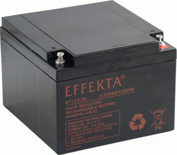 Effekta zbh. Akku 12V/ 28Ah,10-Jahresbatterien, M5 Schraubanschluss, Kontaktfläche Ø 12 mm