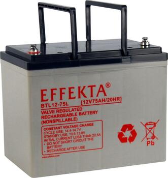 Effekta zbh. Akku 12V/ 75Ah,10-Jahresbatterien, M6 Schraubanschluss, Kontaktfläche Ø 16 mm