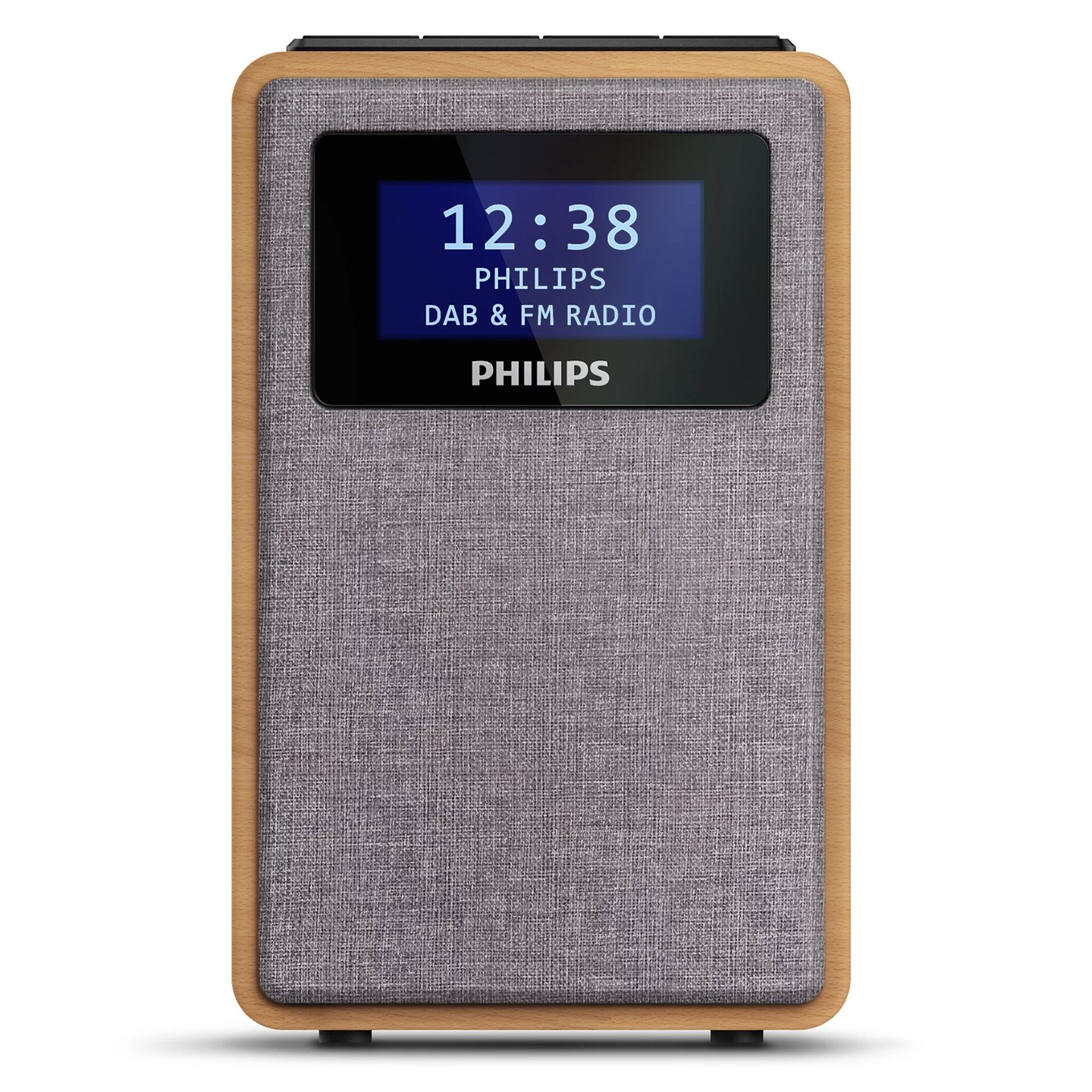 Philips TAR5005/10 Radio Uhr Digital Grau, Holz