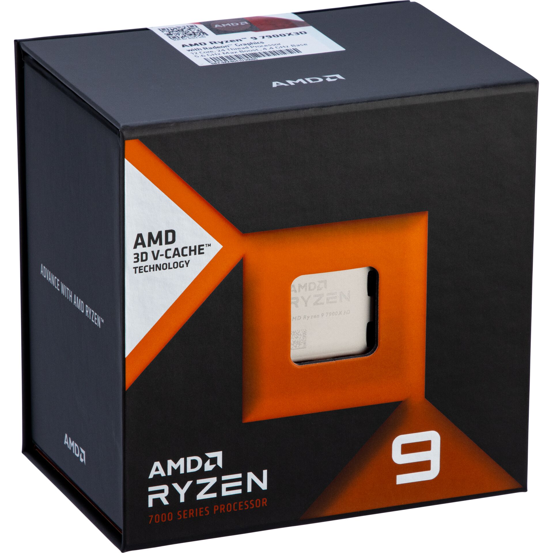 AMD Ryzen 9 7900X3D, 12C/24T, 4.40-5.60GHz, boxed ohne Kühler, Sockel AMD AM5 (LGA1718), Raphael-X CPU