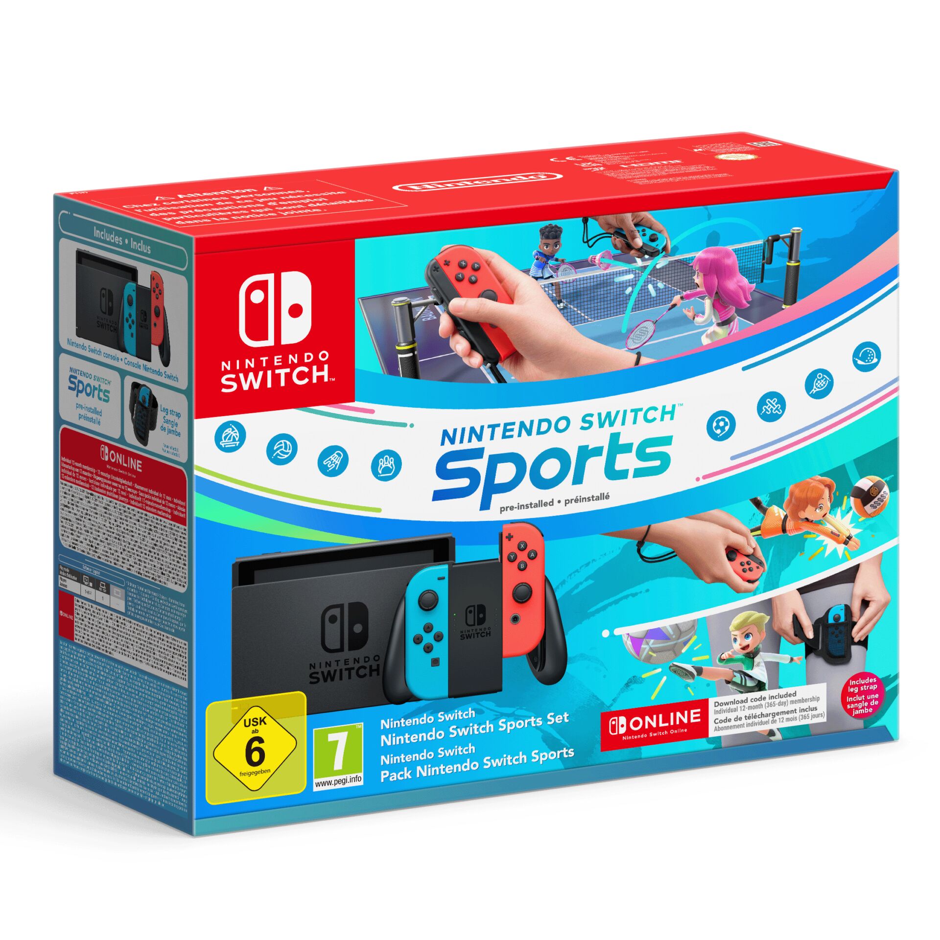 Nintendo Switch blau-rot inkl Switch Sports Set