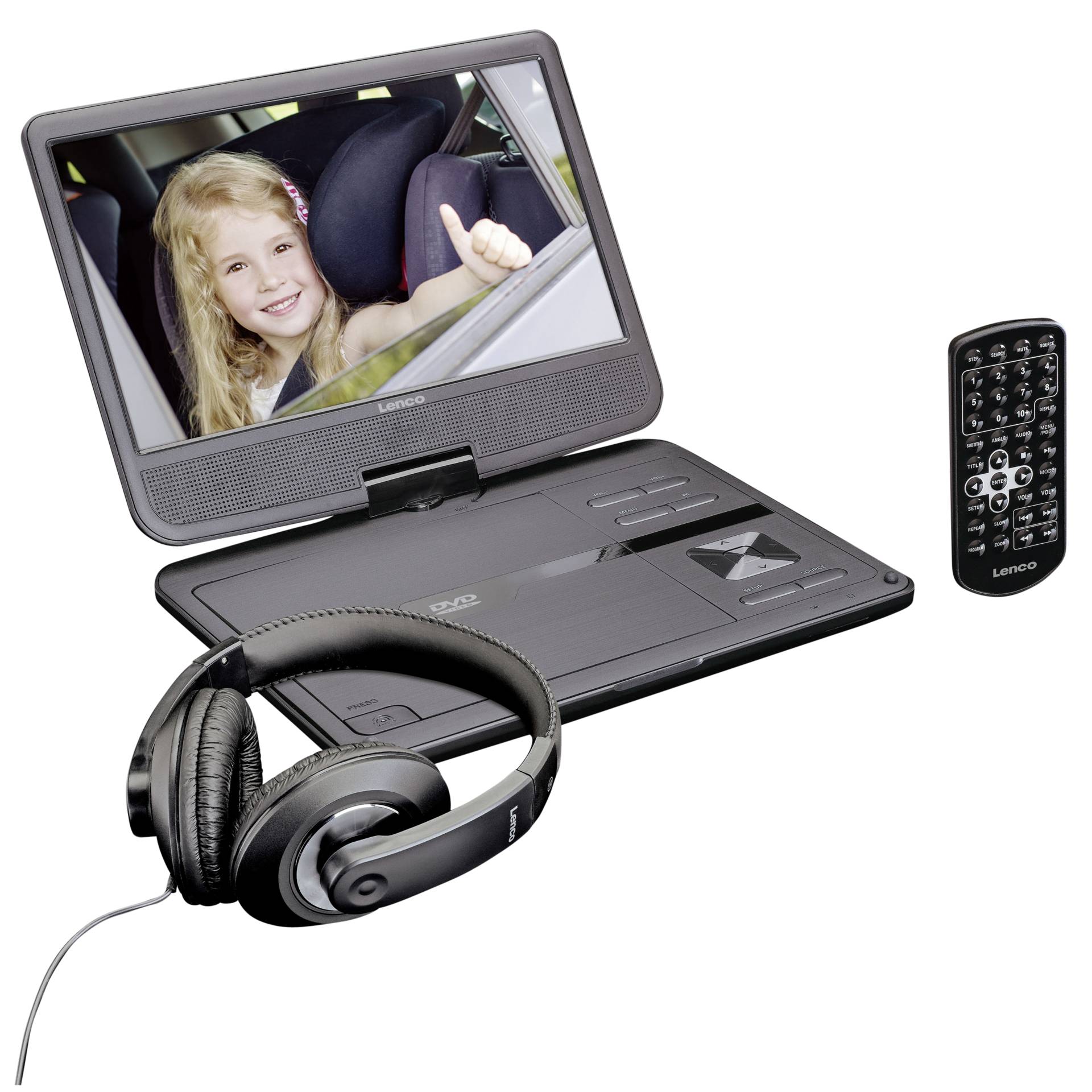 Lenco DVP-1010 Tragbarer DVD-Player Cabrio 25,4 cm (10) 1024 x 600 Pixel Schwarz