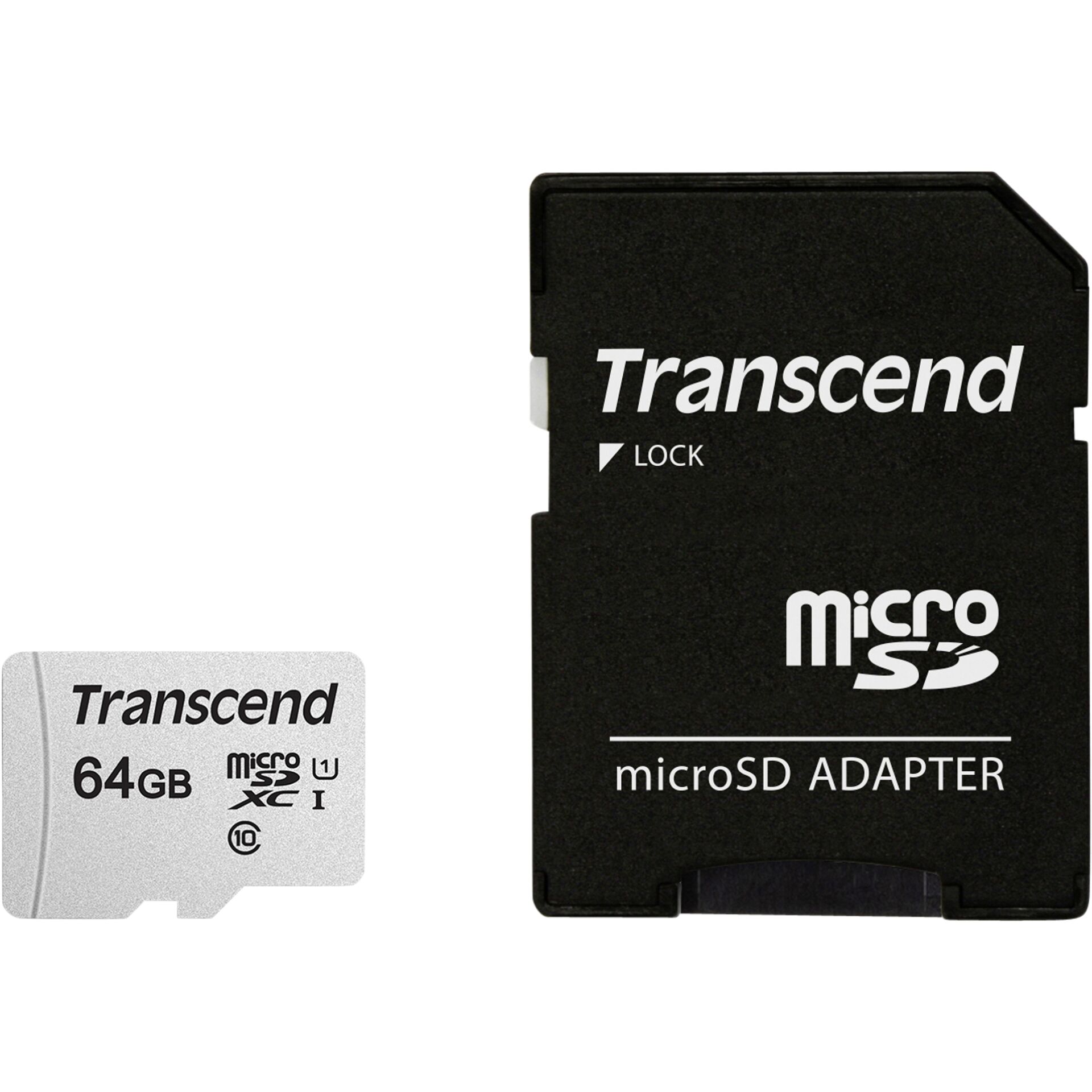 64 GB Transcend 300S microSDXC Kit Speicherkarte, lesen: 95MB/s, schreiben: 45MB/s