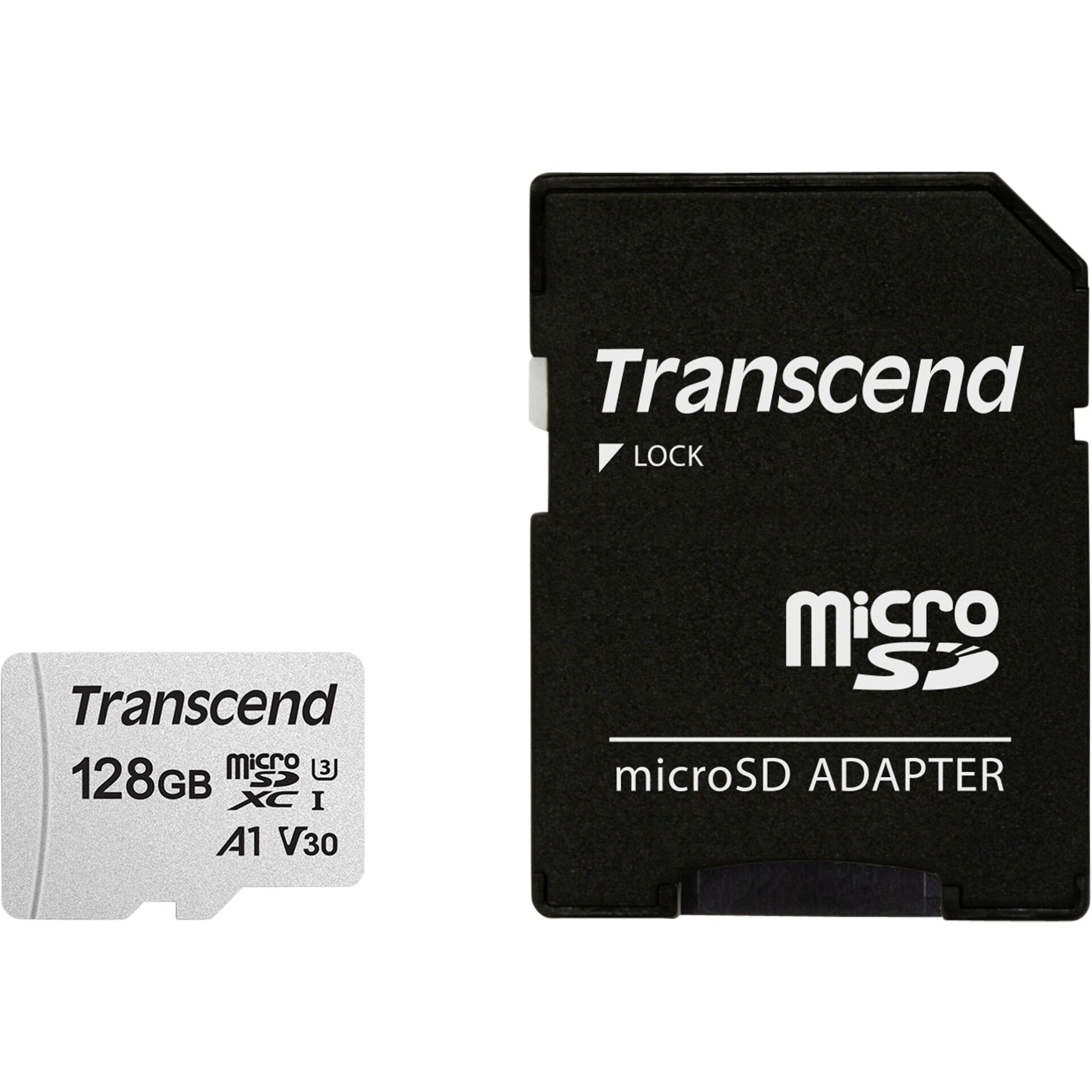 128 GB Transcend 300S microSDXC Kit Speicherkarte, lesen: 95MB/s, schreiben: 45MB/s