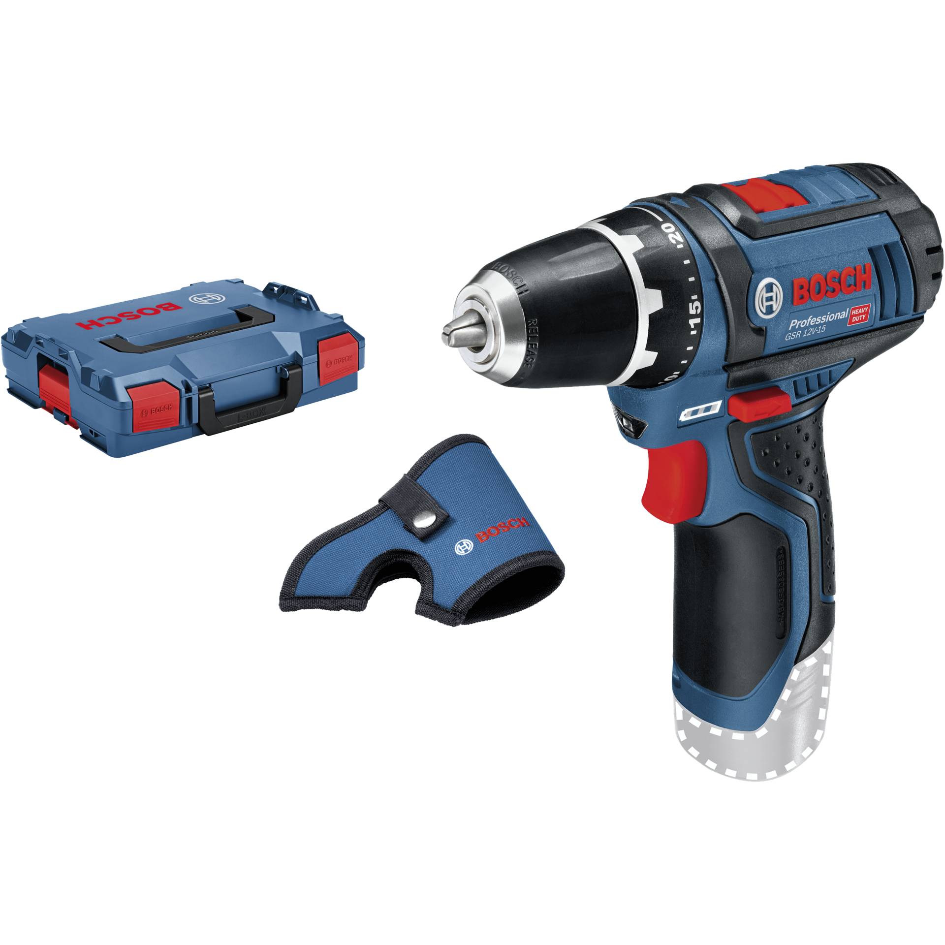 Bosch Professional GSR 12V-15 Akku-Bohrschrauber solo inkl. L-Boxx