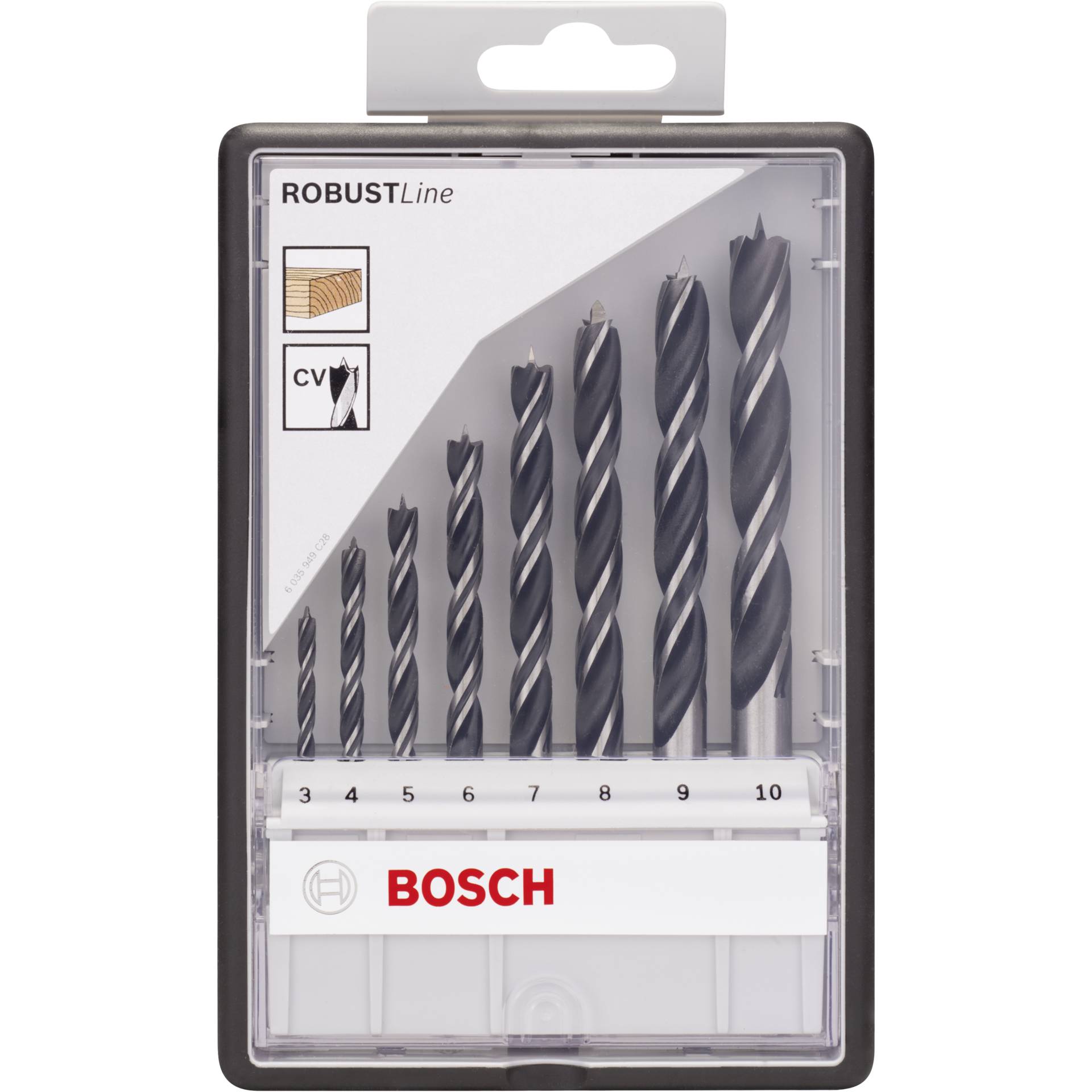 Bosch RobustLine Holzbohrer Set 3-10mm 8 tlg.